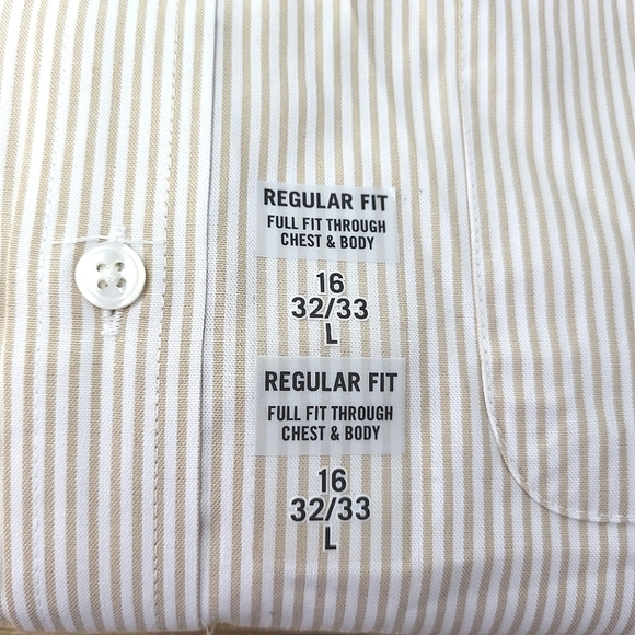 Van Heusen Men's Regular Fit Long Sleeve Striped Dress Shirt Size 16N(L) NWT - Picture 6 of 9